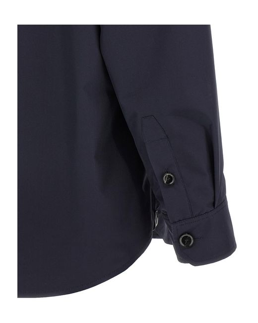 Brioni Blue Flap Pocket Shirt Jacket for men