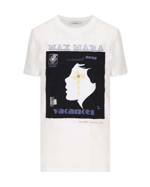 Max Mara Black Printed Pattern Short-Sleeved T-Shirt