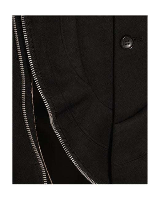 Comme des Garçons Black Comme Des Garçons Homme Plus Layered Zip Detail Coat for men