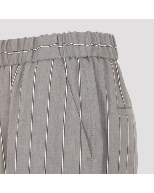 Peserico Gray Elastic-Waist Trousers