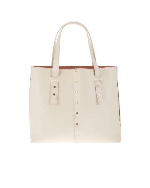 Fabiana Filippi Natural Stud Embellished Mini Tote Bag
