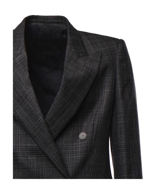 Dondup Black Double-Breasted Long-Sleeve Blazer