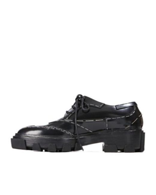 Balenciaga Black Stitched Lace-Up Shoes