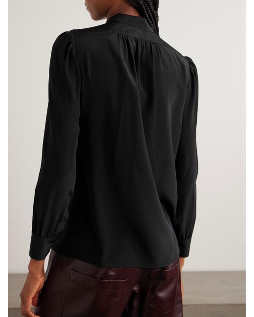 Nili Lotan Blue Tie-Neck Shirt
