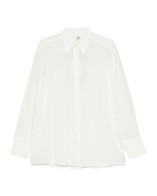 Totême White Totême Satin Crepe Shirt