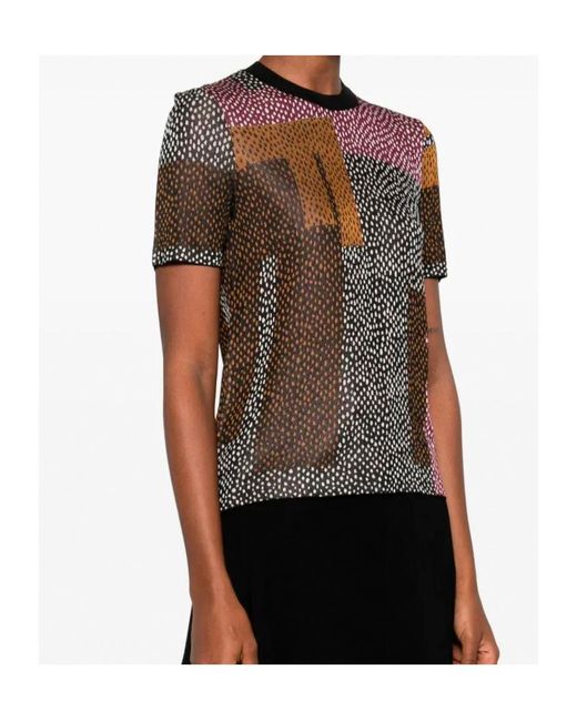Fendi Pink Geometric-Pattern T-Shirt