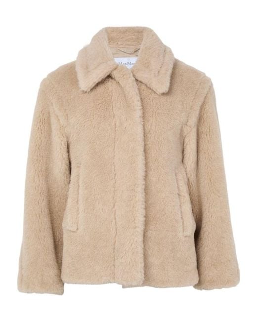 Max Mara Natural Teddy Cropped Coat