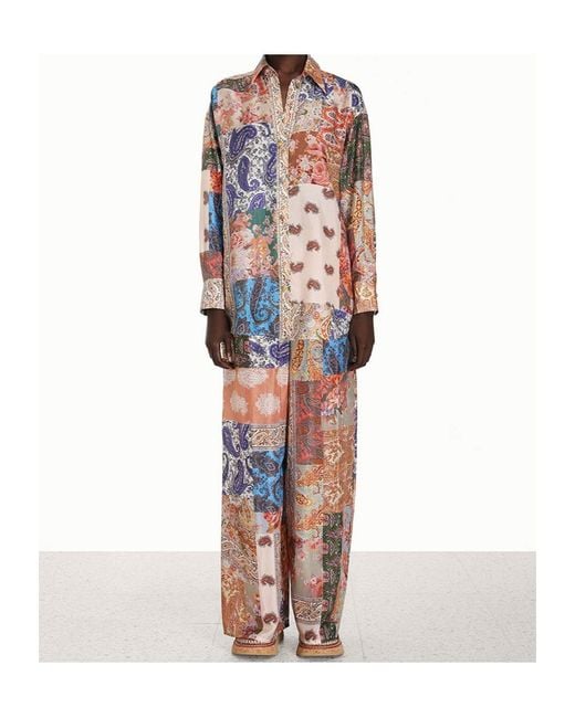 Zimmermann White Devi Graphic Print Buttoned Shirt