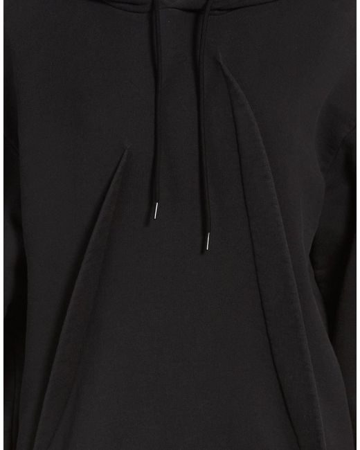 MM6 by Maison Margiela Black Solid Color Hooded Sweatshirt