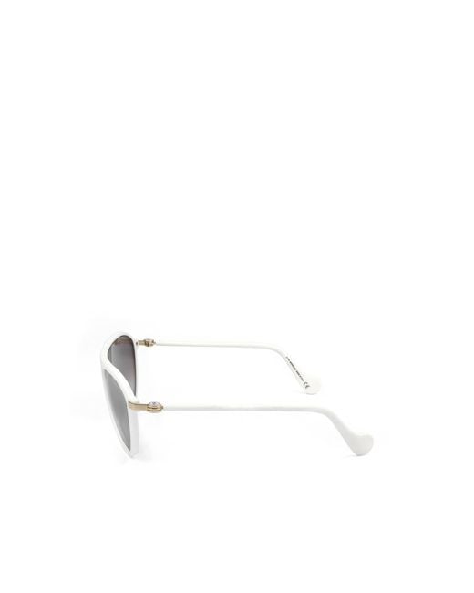 Moncler White Eyewear Pilot Frame Sunglasses for men