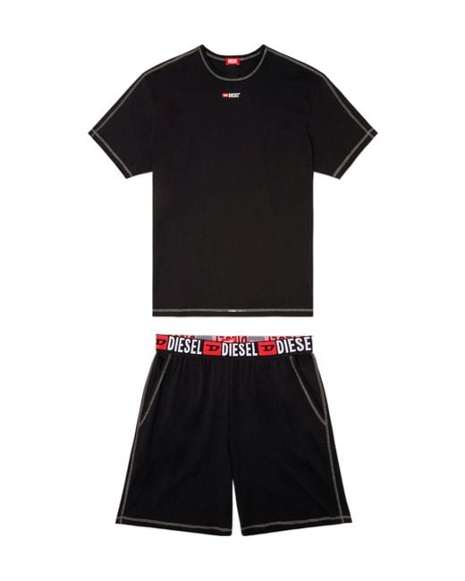 DIESEL Black Adam T-Shirt And Shorts Set for men