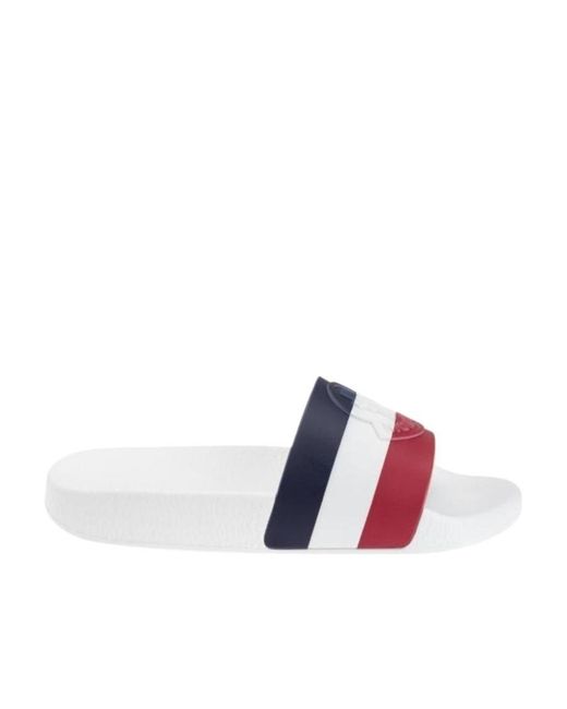 Moncler White Striped Sandals