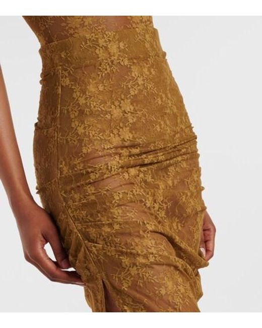 Alex Perry Natural Floral Sheer Lace Skirt
