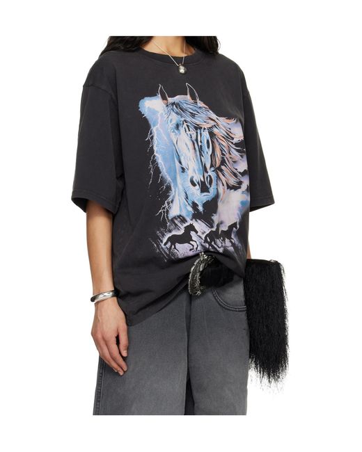 Lu'u Dan Gray Year Of The Horse Series Crew Neck Oversized T-Shirt for men