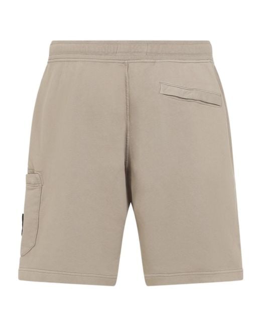 Stone Island Gray Logo Patch Drawstring Trousers for men