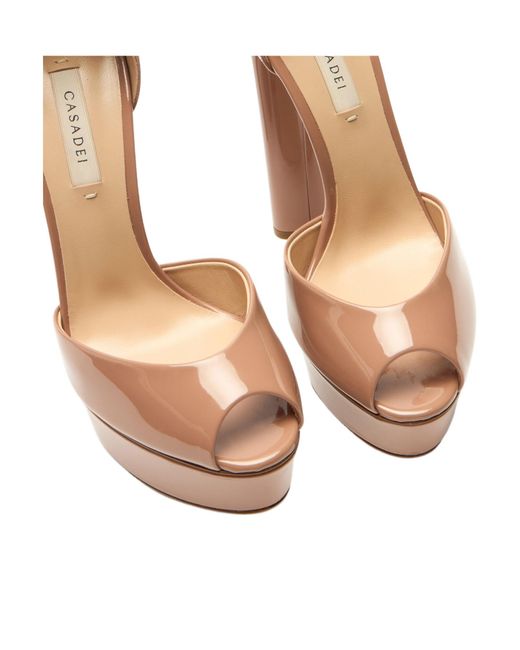 Casadei White Flora Platform Sandal