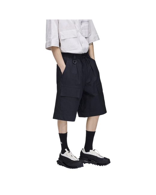 Y-3 Blue Wide Shorts for men