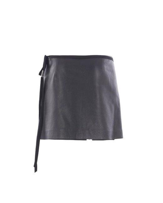 Ann Demeulemeester Gray Wrap Mini Skirt