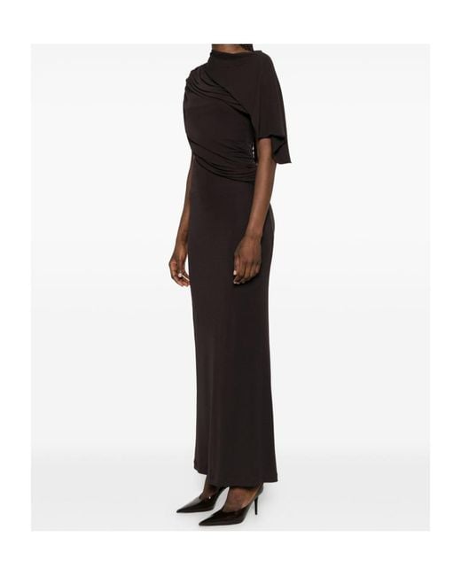 Alberta Ferretti Black Draped Dress
