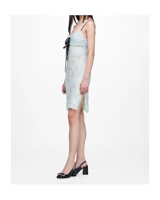 Marc Jacobs White Blurred Floral Slip Dress