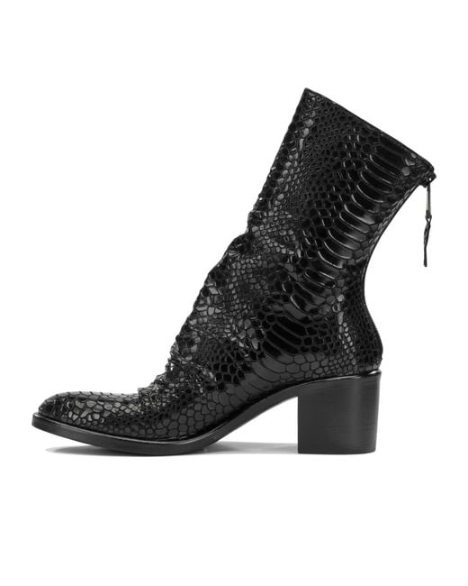 Strategia Black Round-Toe Ankle Boots