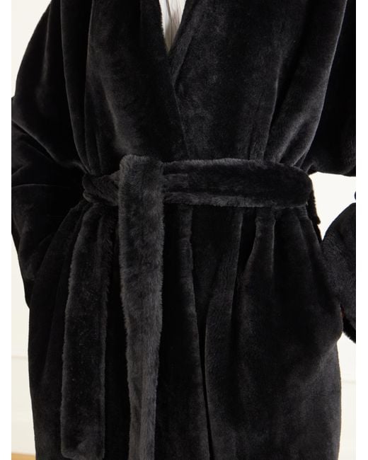 Nour Hammour Blue Paneled Shearling Coat