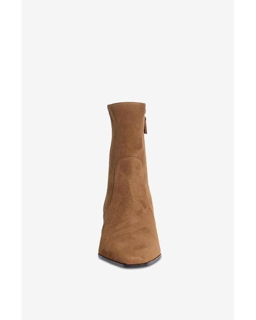 Stuart Weitzman Brown Zippered Ankle Boots