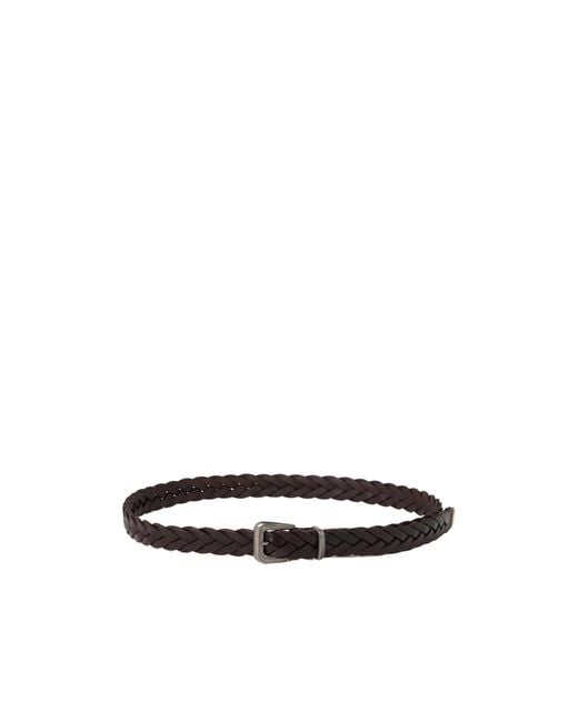 Brunello Cucinelli White Buckle Fastened Braided Belt