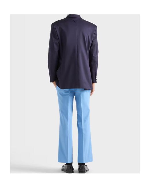 Prada Blue Double-Breasted Tailored Blazer for men