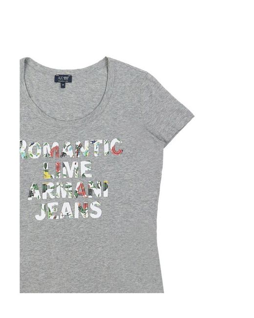 Armani Jeans Gray Round-Necked Logo T-Shirt
