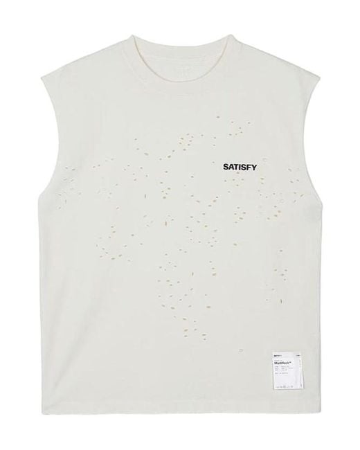 Satisfy White Sleeveless T-Shirt for men