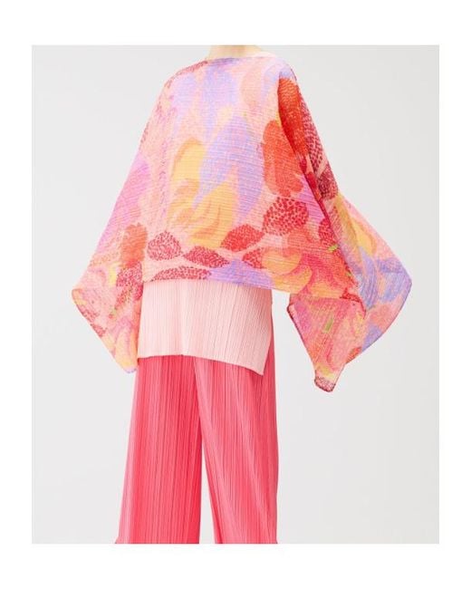 Pleats Please Issey Miyake Red Pleats Please Issey Miyake Printed Pleated Scarf