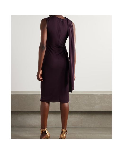 Tom Ford Purple Cut Out Scarf Detail Cocktail Dress