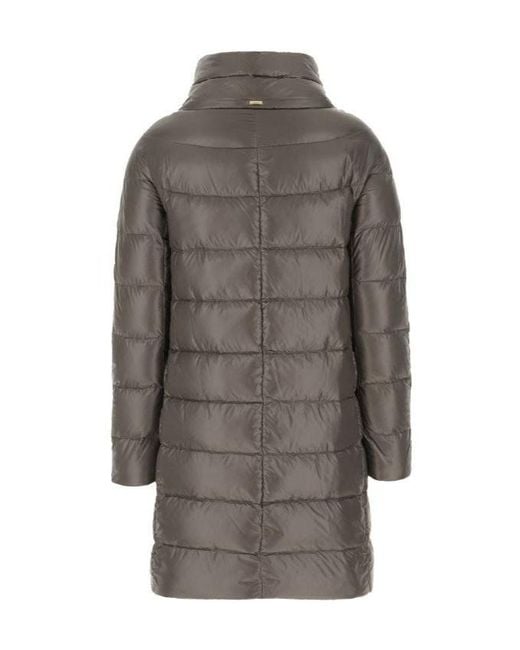 Herno Gray Silky Effect Ultralight Nylon Down Jacket