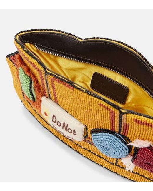 Staud Orange Sofa Beaded Clutch