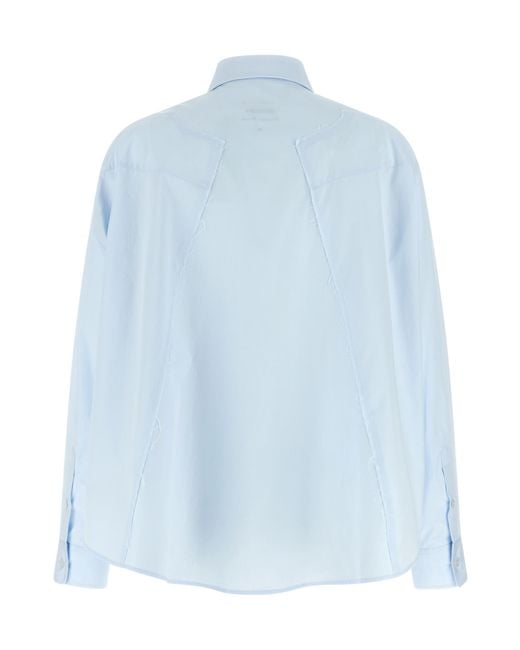 MM6 by Maison Margiela Blue Long-Sleeved Cropped Shirt