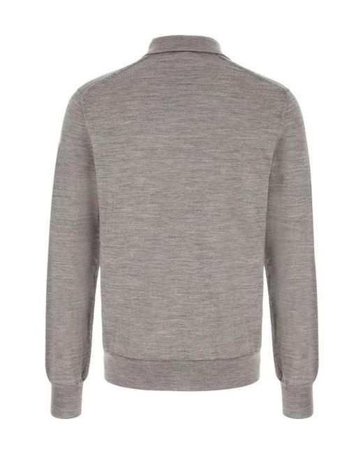 Comme des Garçons Gray Wool Polo Shirt