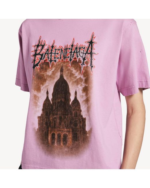 Balenciaga Pink Cotton Sacré Cœur T-Shirt