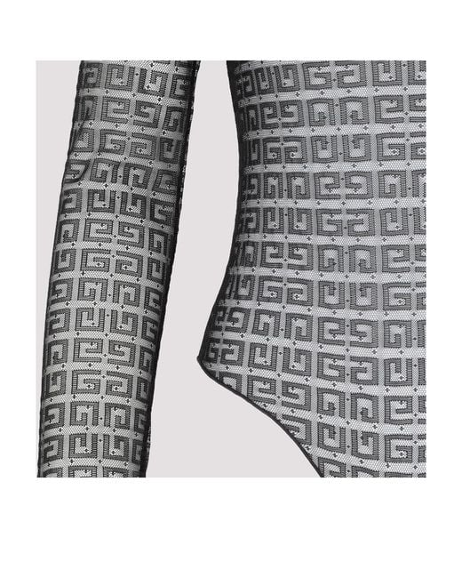 Givenchy Gray 4G Motif Long-Sleeved Bodysuit