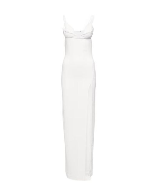 Nensi Dojaka White Bridal Cutout Crepe Gown
