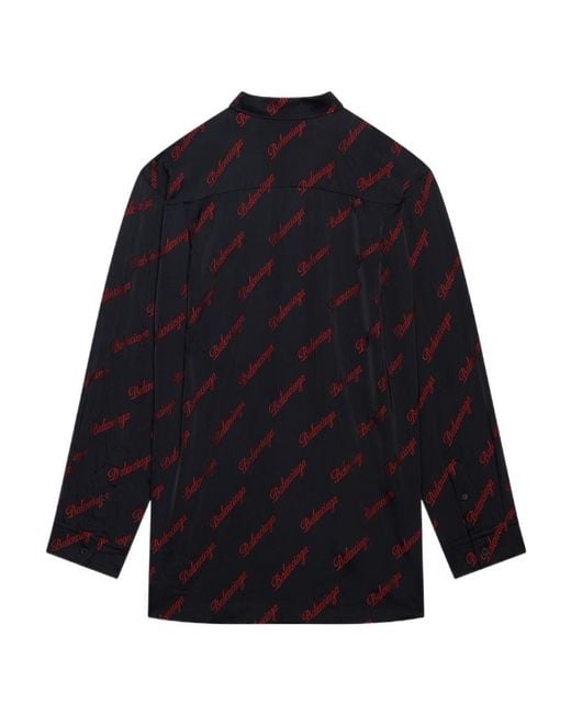 Balenciaga Blue Logo Jacquard Large Fit Shirt