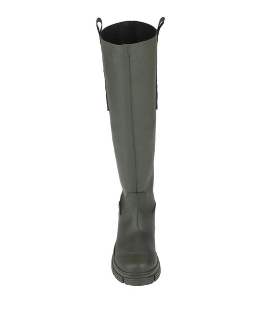 Ganni Green Solid Color Rain Boots