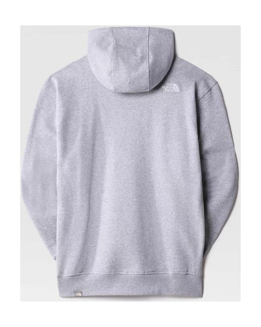 The North Face Gray Logo Embroidered Drawstring Hoodie for men