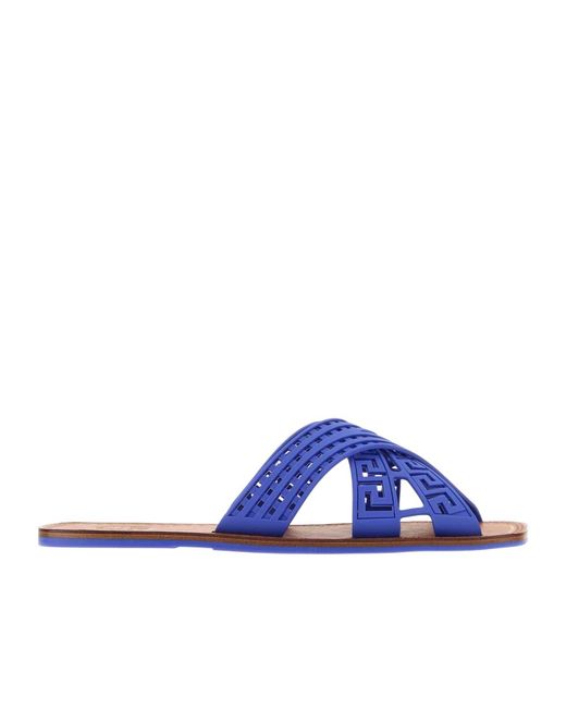 Versace Blue Open-Toe Slip-On Sandals for men