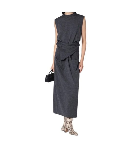 Jil Sander Black Sleeveless Midi Dress