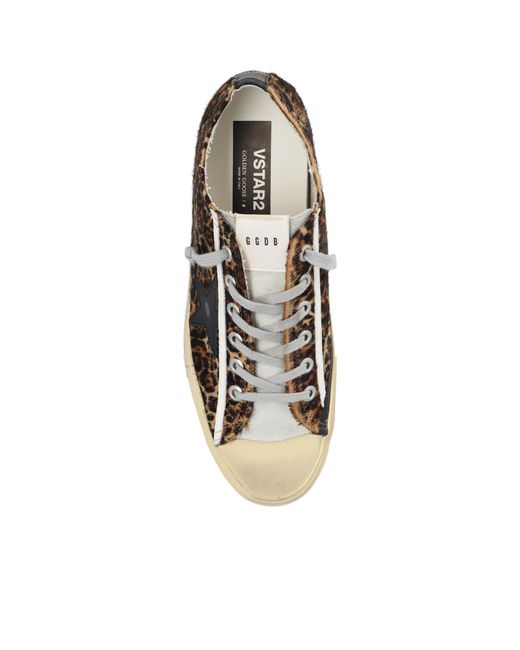 Golden Goose Deluxe Brand Brown V-Star 2 Leopard-Printed Sneakers for men