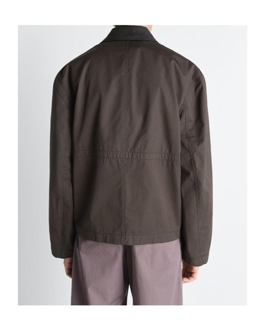 Lemaire Brown Leather Collar Blouson for men