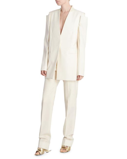 Givenchy White Cut-Out Single-Breasted Blazer