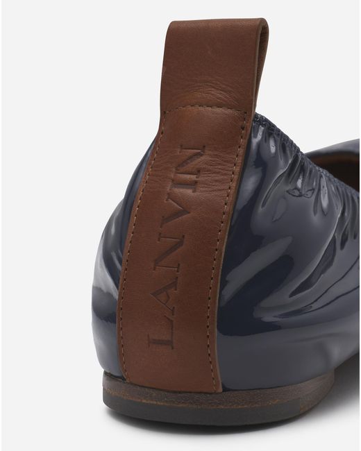 Lanvin Blue Ruched Detail Ballerina Shoes
