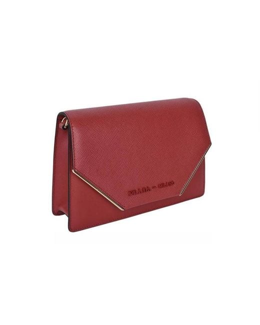 Prada Red Flip Logo Shoulder Bag